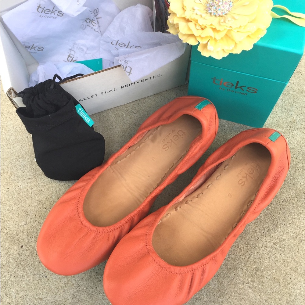 Tangerine Tieks, size 8